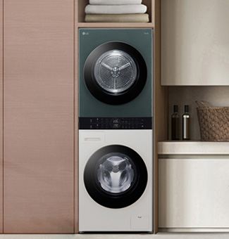 Slika prikazuje WashTower, postavljen v pralnico.